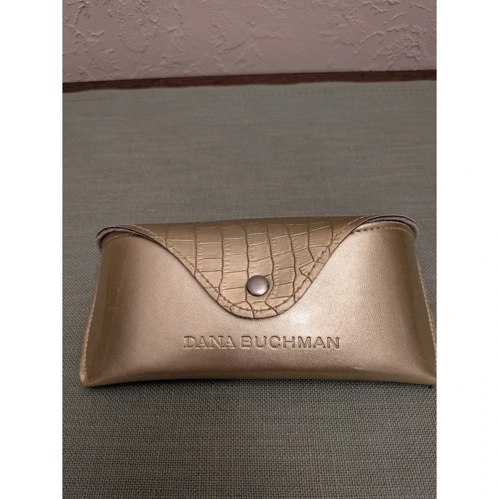 Dana Buchman Gold Croc Embossed Faux Leather Glasses Case Snap Closure